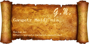 Gangetz Melánia névjegykártya